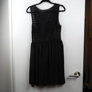 American Apparel Black Chiffon and Lace Dress in XL